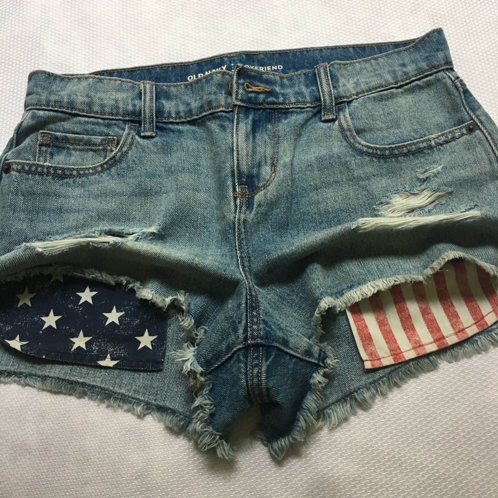 Old Navy flag pockets denim shorts